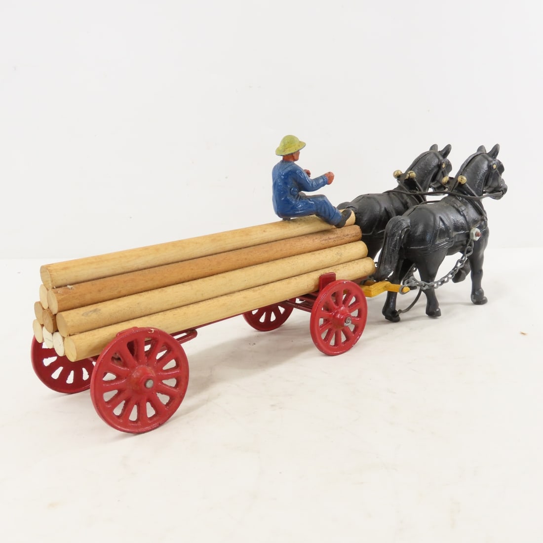 Cast Iron Horse Drawn Log Wagon - 5