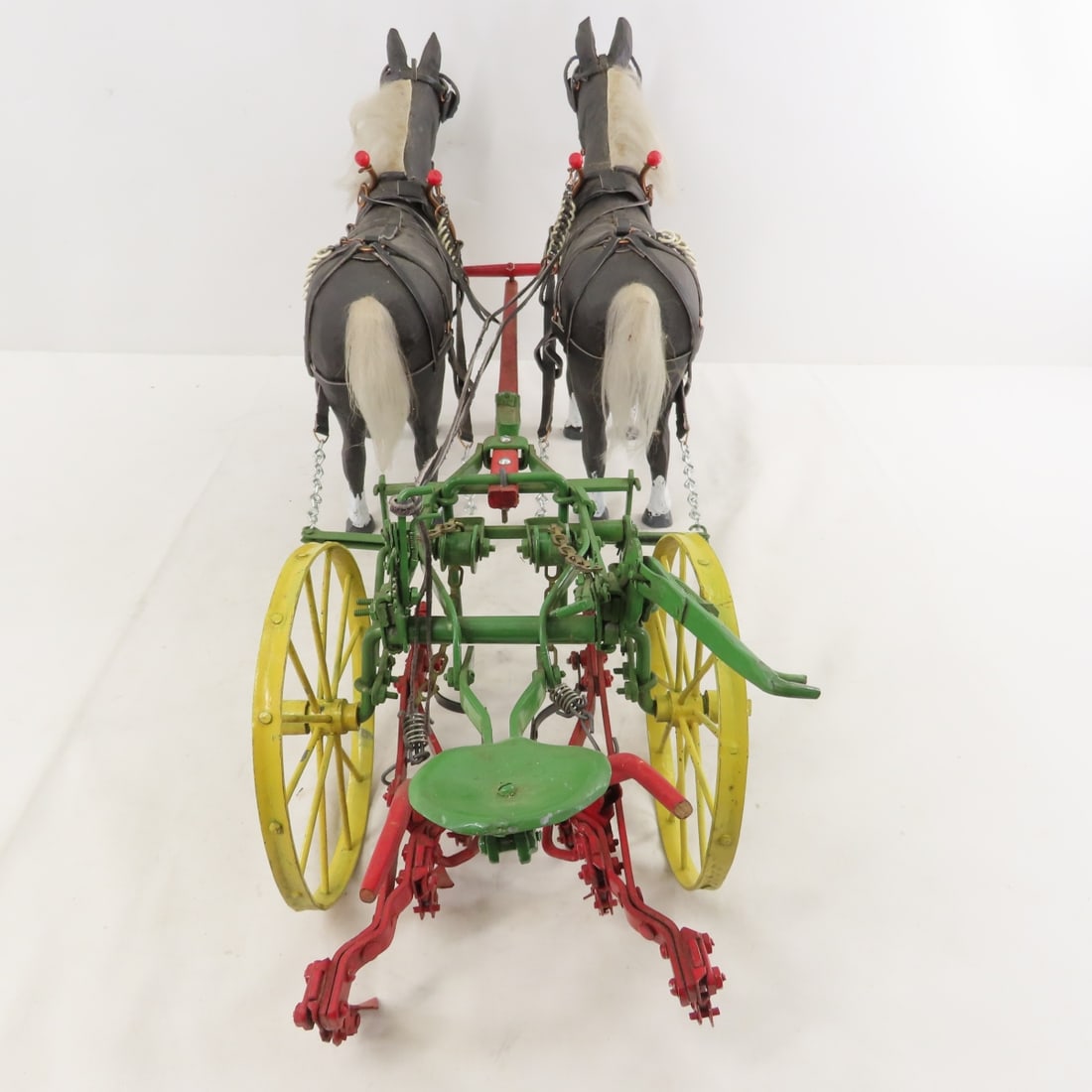 Custom 2 Mule Team Pulling John Deere Sulky Plow - 4