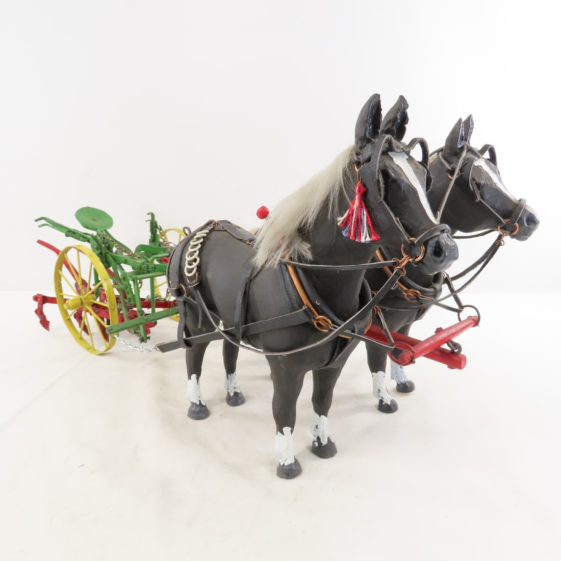 Custom 2 Mule Team Pulling John Deere Sulky Plow - 7
