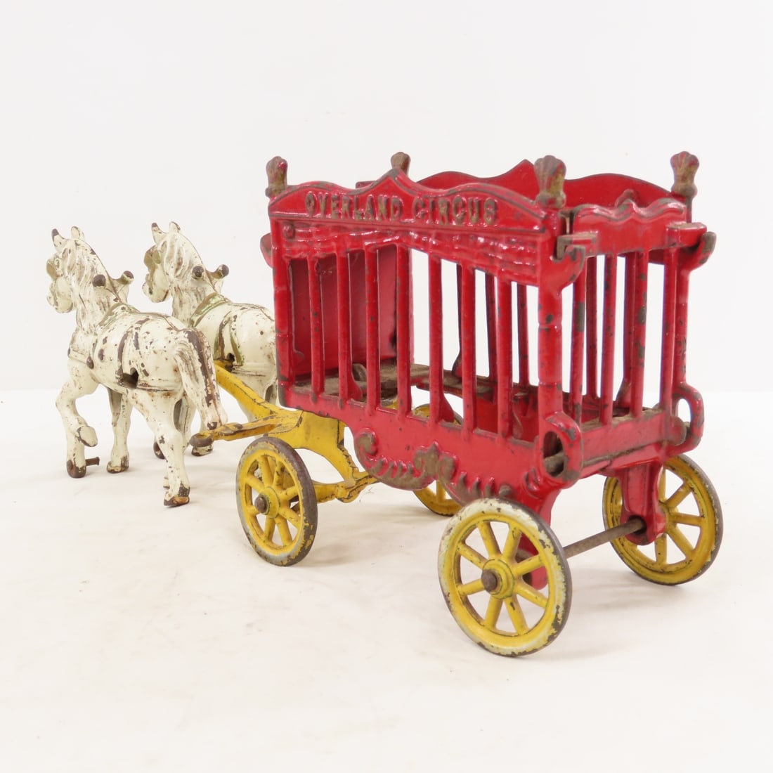 Kenton Cast Iron Overland Circus Wagon w/ 2 Horses - 3