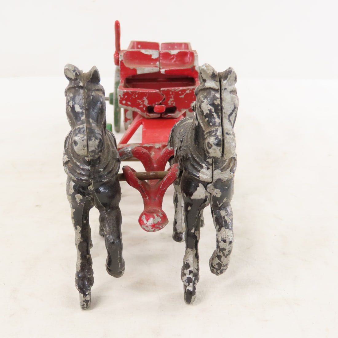 Cast Iron Stanley Dump Wagon with 2 Horse Team - 8