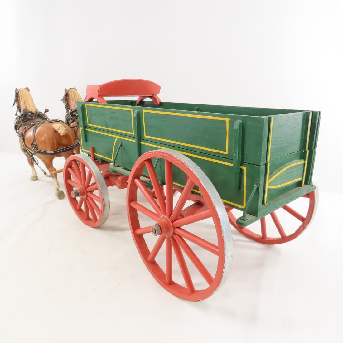 Custom Wood Wagon & Breyer Horse Team - 3
