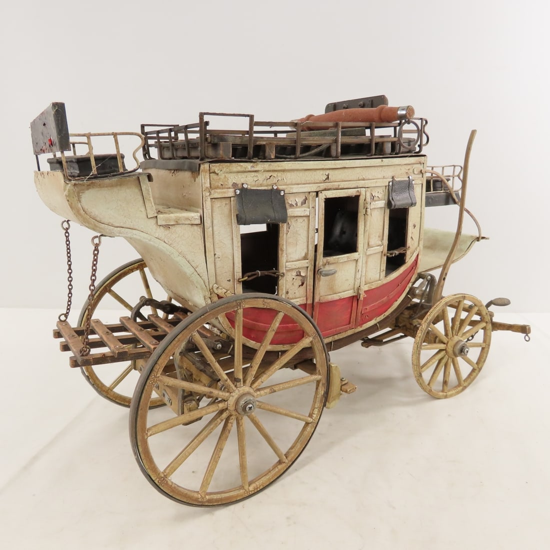 Metal & Wood Stagecoach w/ Hartland Horses Team - 7