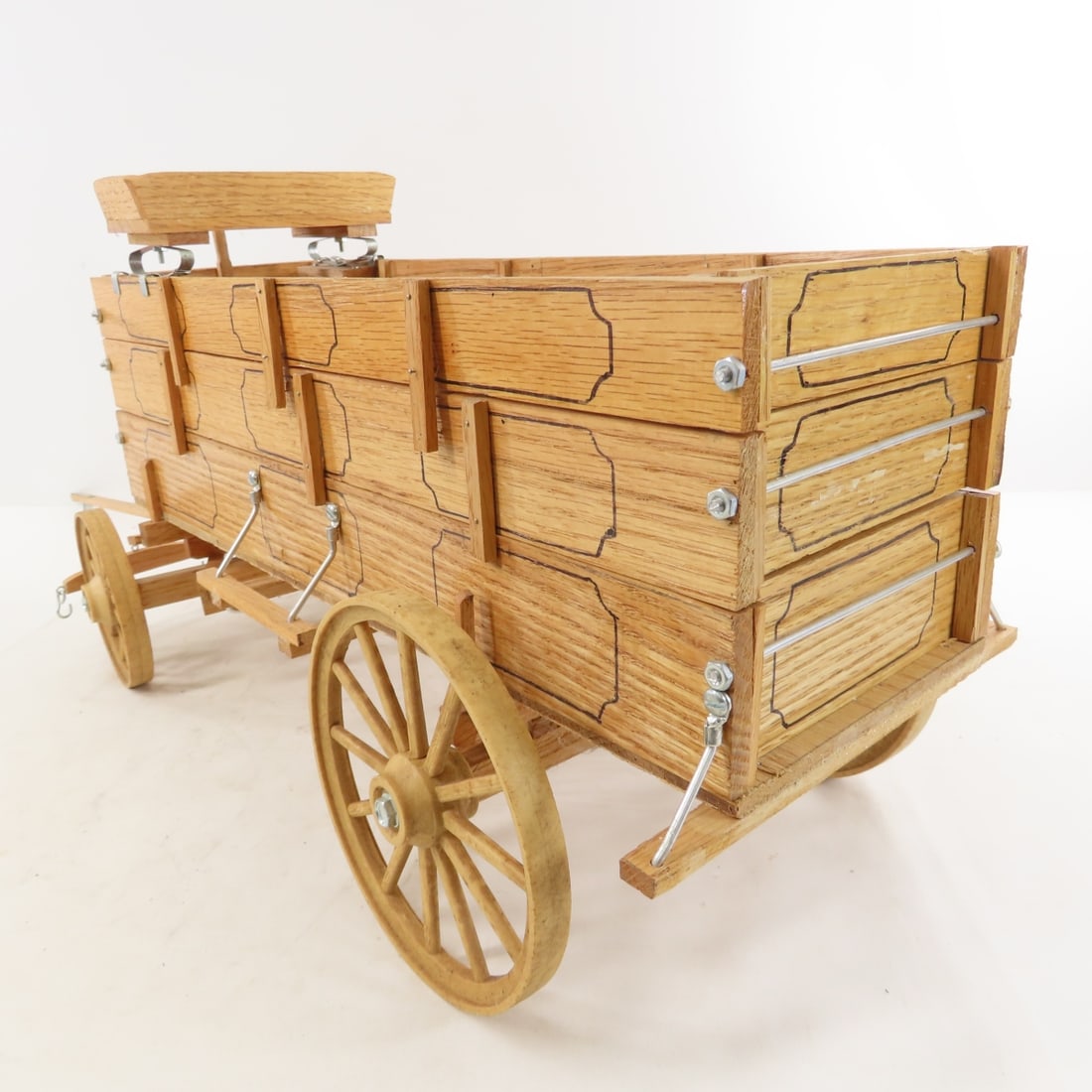 Custom Wood Farm Wagon with Dapple Horse Team - 6