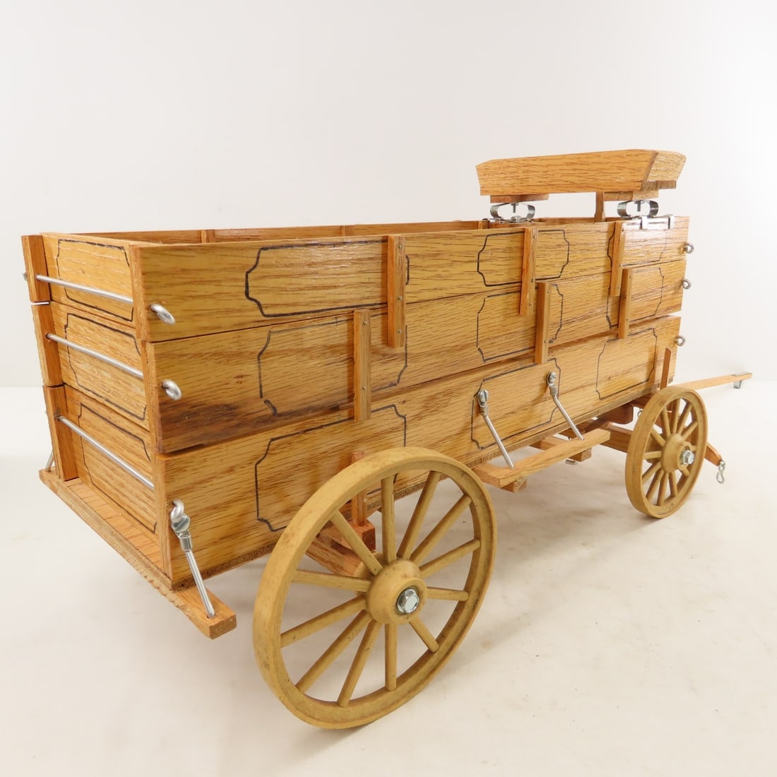 Custom Wood Farm Wagon with Dapple Horse Team - 8