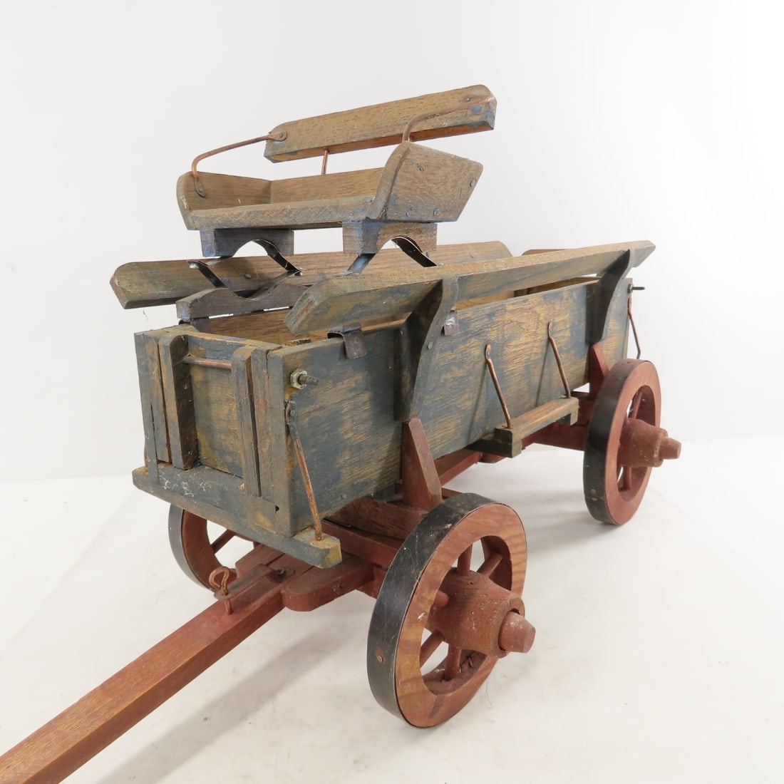 Peter Stone Draft Horse Team w/Custom Wood Wagon - 3