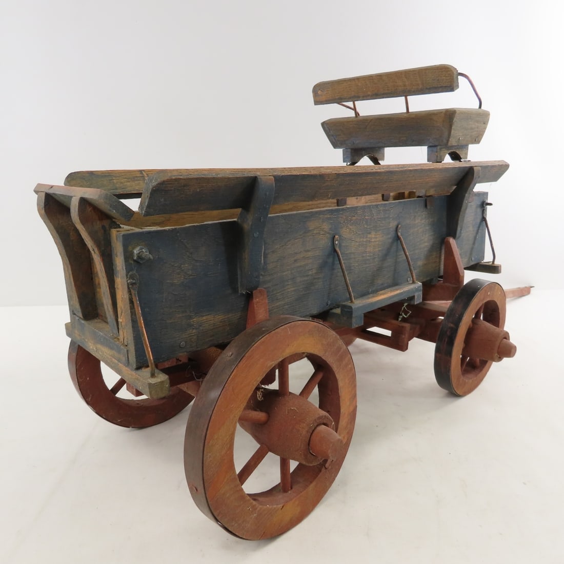 Peter Stone Draft Horse Team w/Custom Wood Wagon - 7