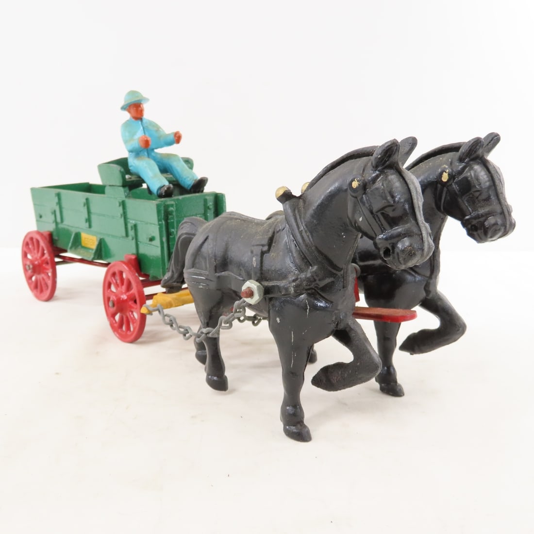 Cast Iron Weber Wagon with Driver & 2 Horse Team - 7