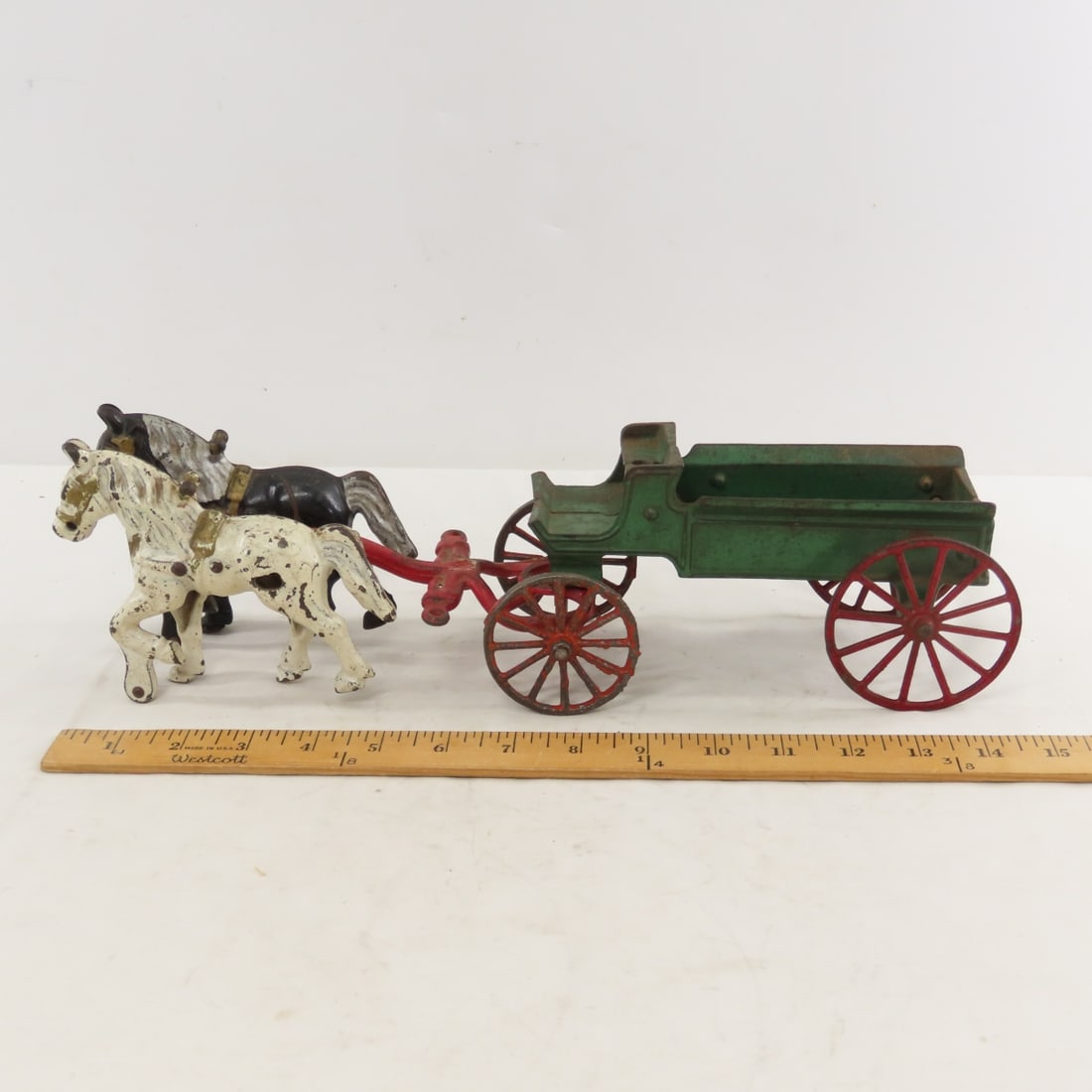 Kenton Cast Iron Delivery Wagon with Team - 2