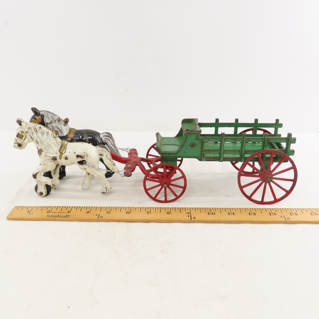 Kenton Cast Iron Horse Drawn Stake Wagon - 2