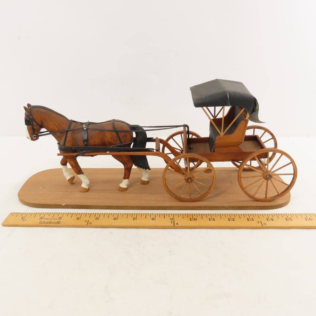 Fred Hornstien Wood Horse Drawn Carriage Display - 2