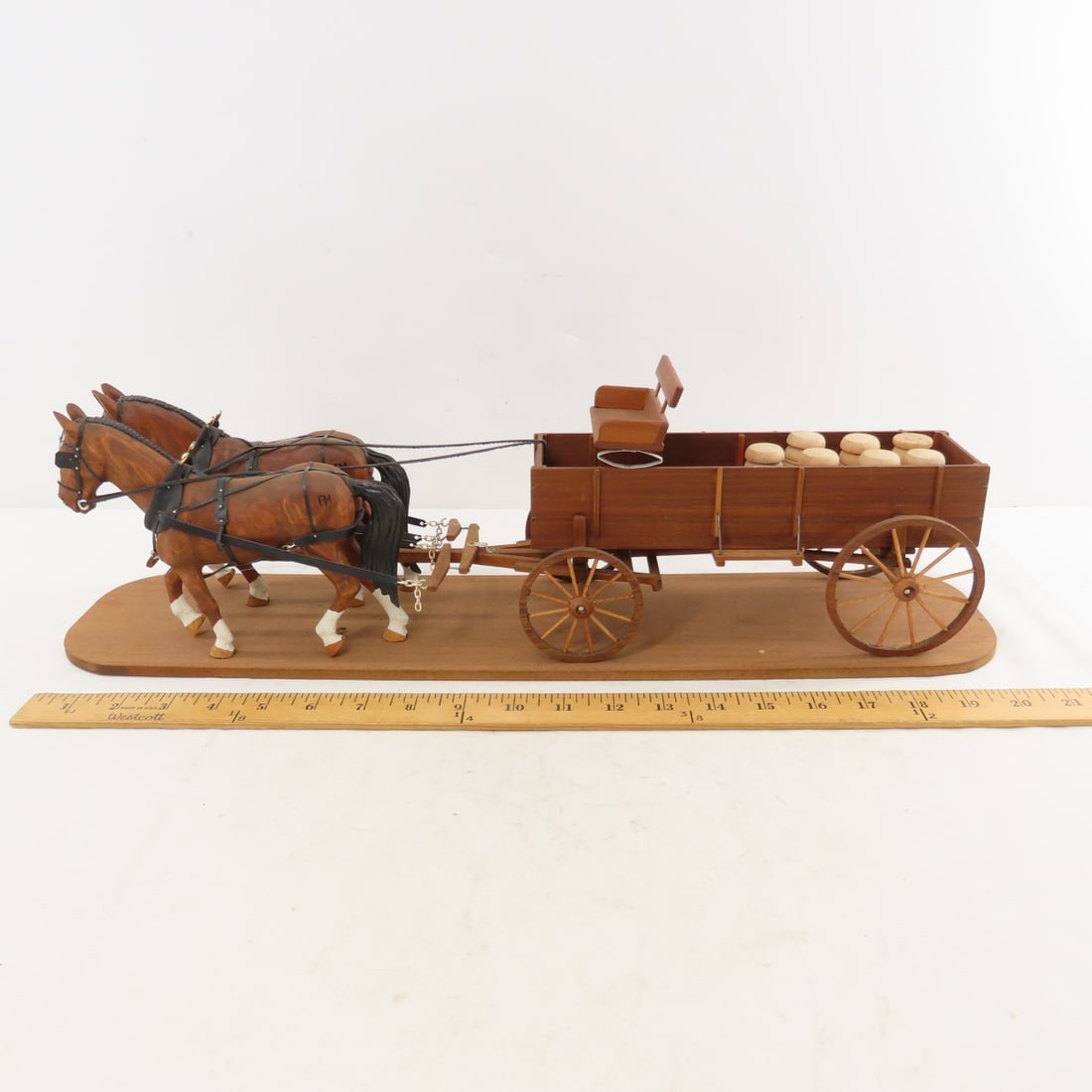 Fred Hornstien Wood Horse Drawn Farm Wagon Display - 2