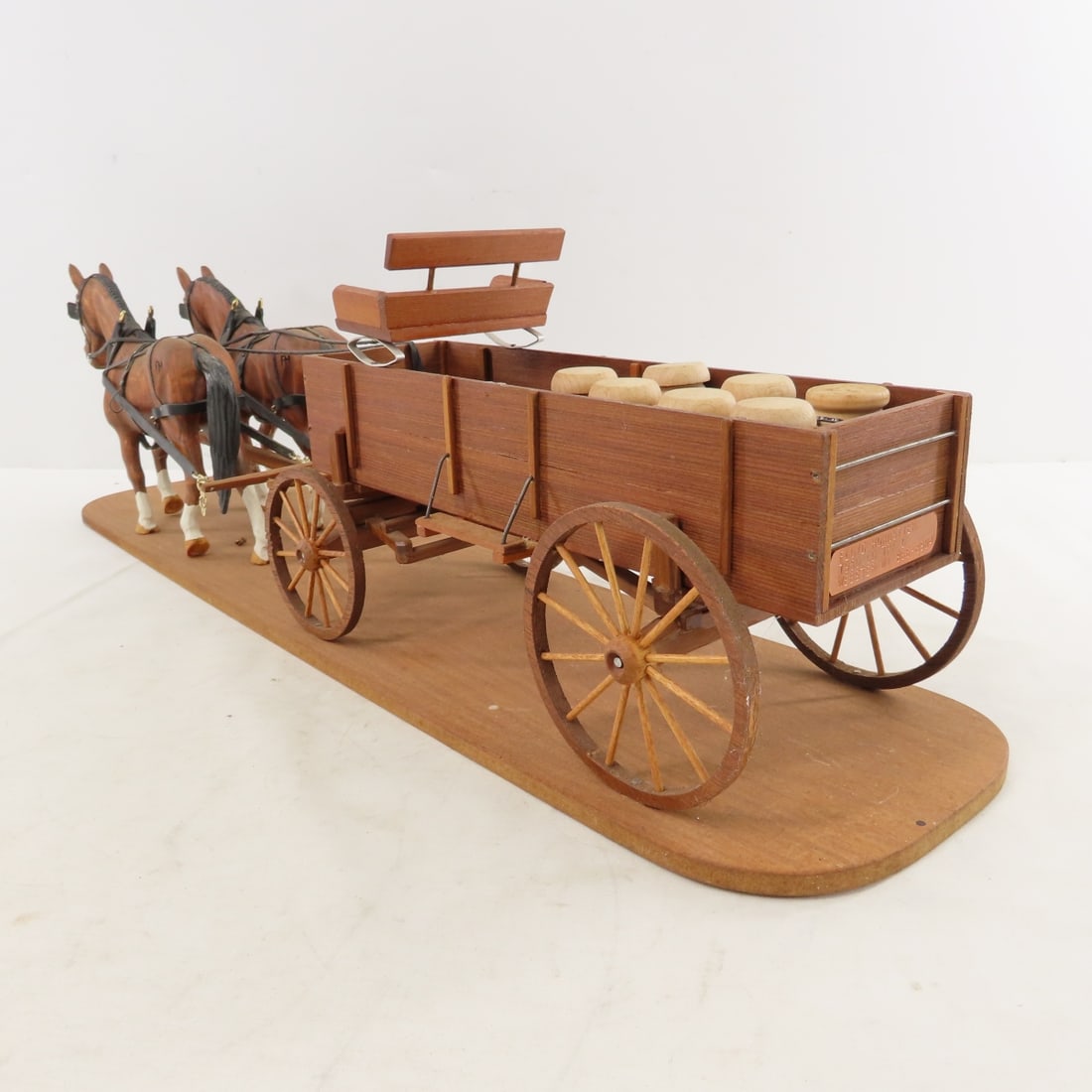 Fred Hornstien Wood Horse Drawn Farm Wagon Display - 3