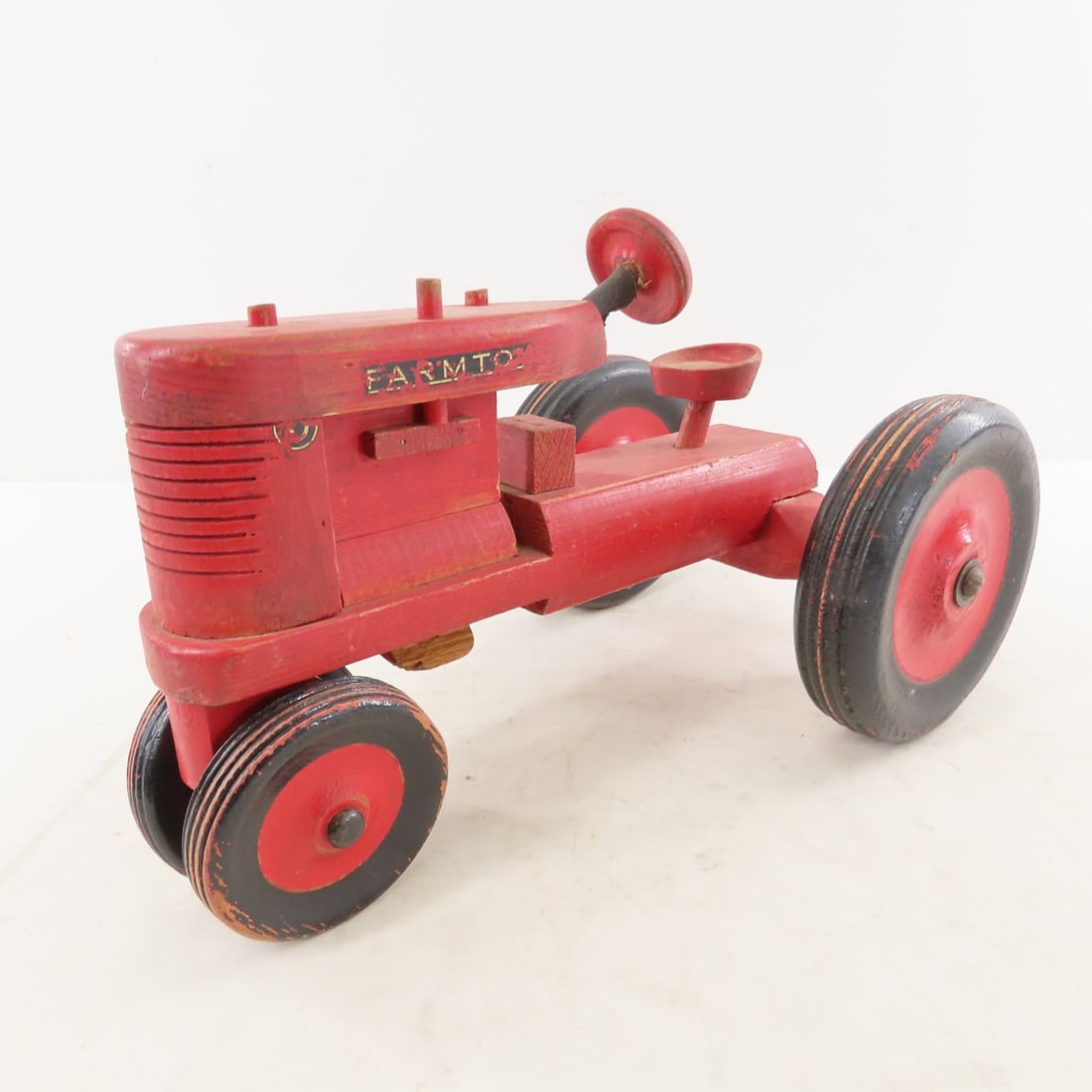 Custom Wood Farm toy D Tractor & Wagon - 3
