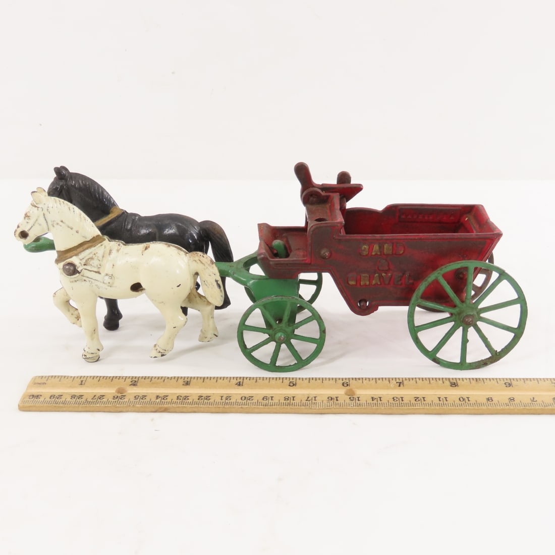 Kenton Cast Iron Sand & Gravel Horse Drawn Wagon - 2