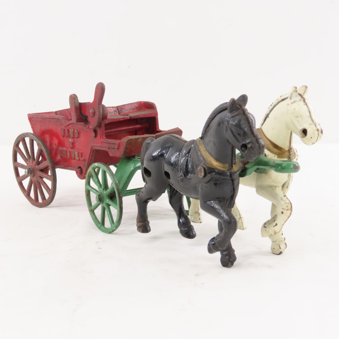 Kenton Cast Iron Sand & Gravel Horse Drawn Wagon - 7