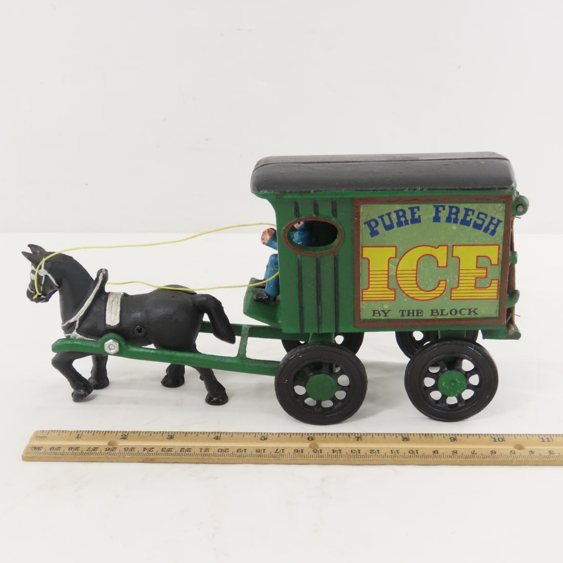 Cast Iron Ice & Milk Horse Drawn Wagons- Repros - 2