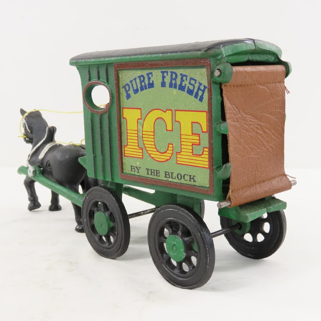 Cast Iron Ice & Milk Horse Drawn Wagons- Repros - 3