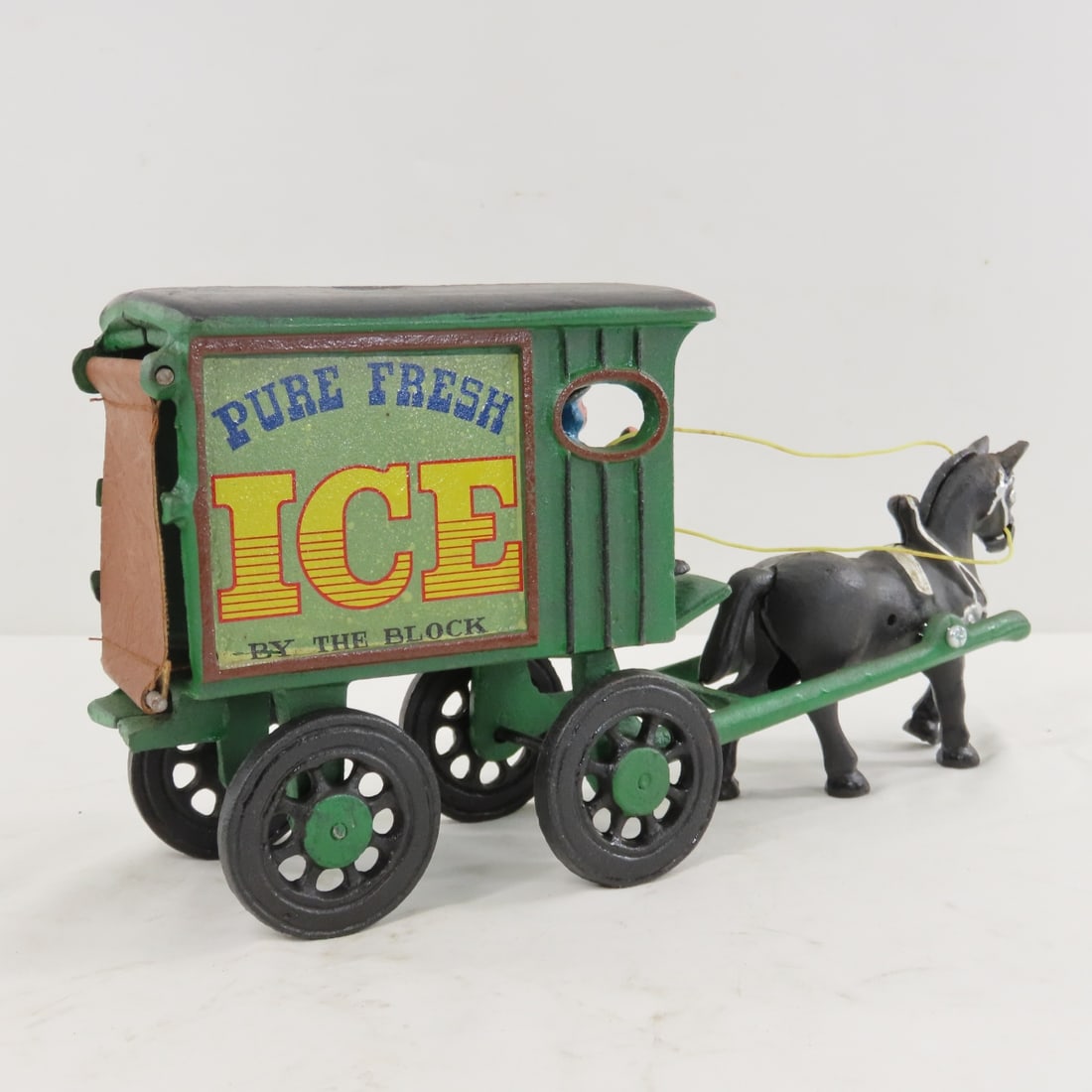 Cast Iron Ice & Milk Horse Drawn Wagons- Repros - 5