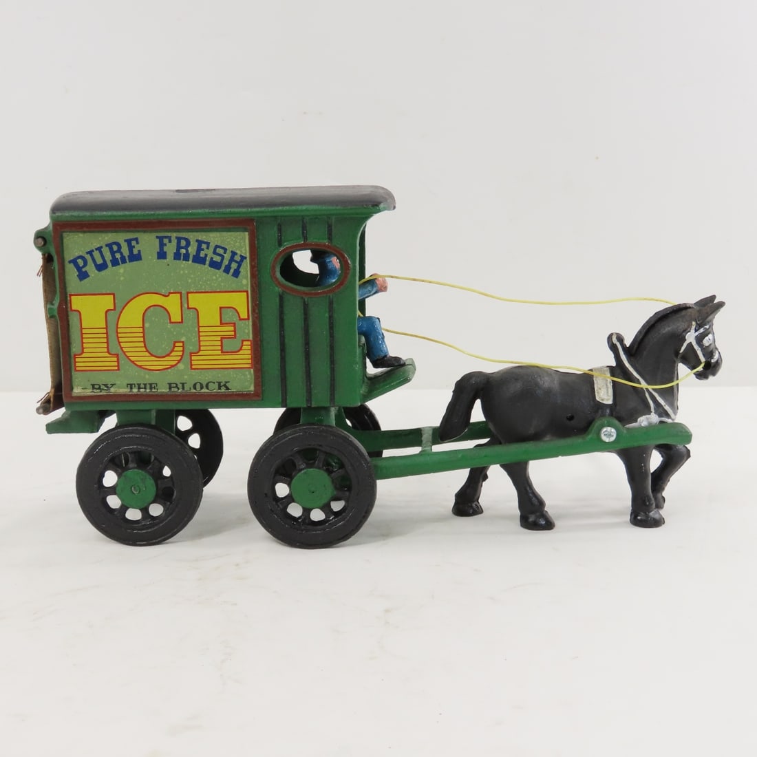 Cast Iron Ice & Milk Horse Drawn Wagons- Repros - 6