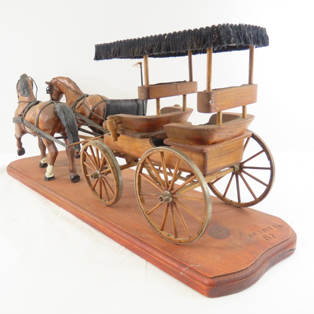 J DeFatte Custom Wood Horse Drawn 2 Seat Wagon - 3