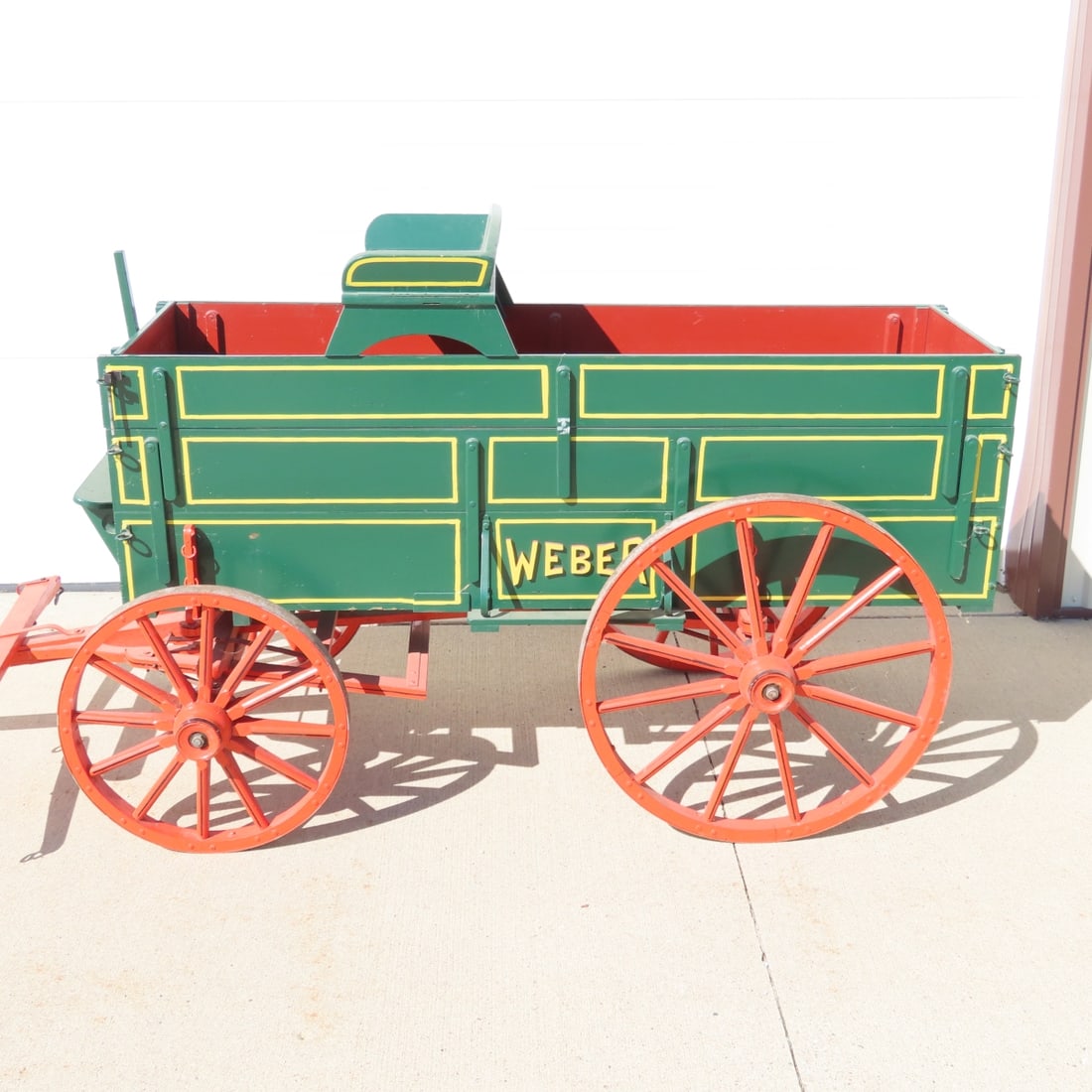 Marvin Kruse Custom McCormick-Deering Weber Wagon: Marvin Kruse Custom McCormick-Deering Weber Wagon - All wood with metal rim 20" & 26" wagon wheels, wood box is not attached to frame, wood seat is not attached to box (has holes for screws),
