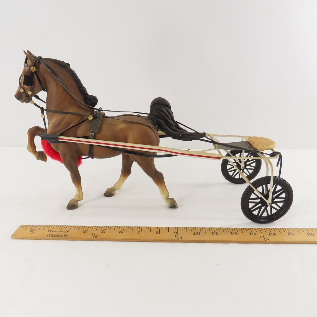Custom Racing Sulky with Plastic Breyer Horse - 2