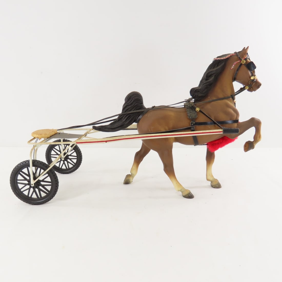 Custom Racing Sulky with Plastic Breyer Horse - 6