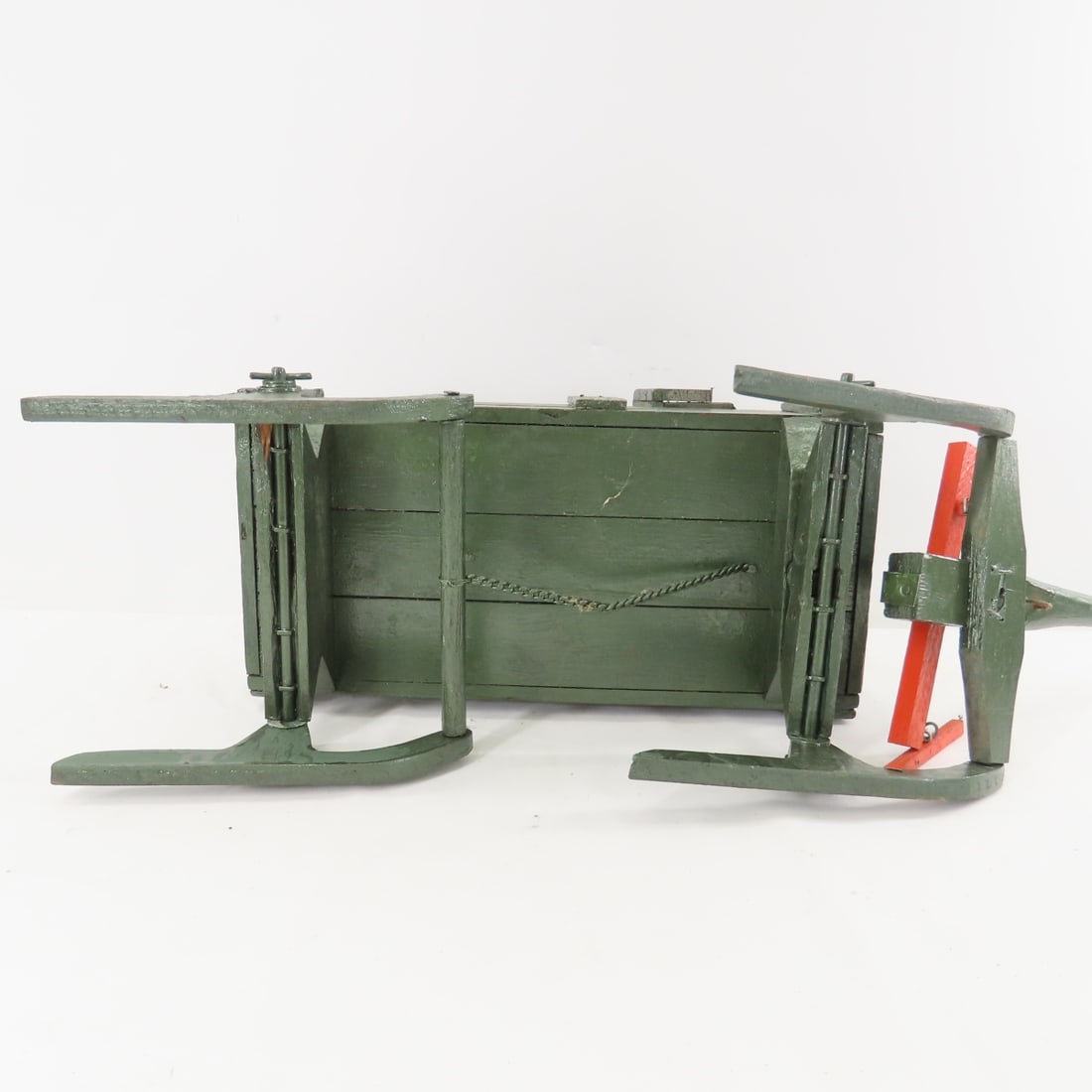 Custom Wood Bob Sled Wagon with 2 Horse Team - 13