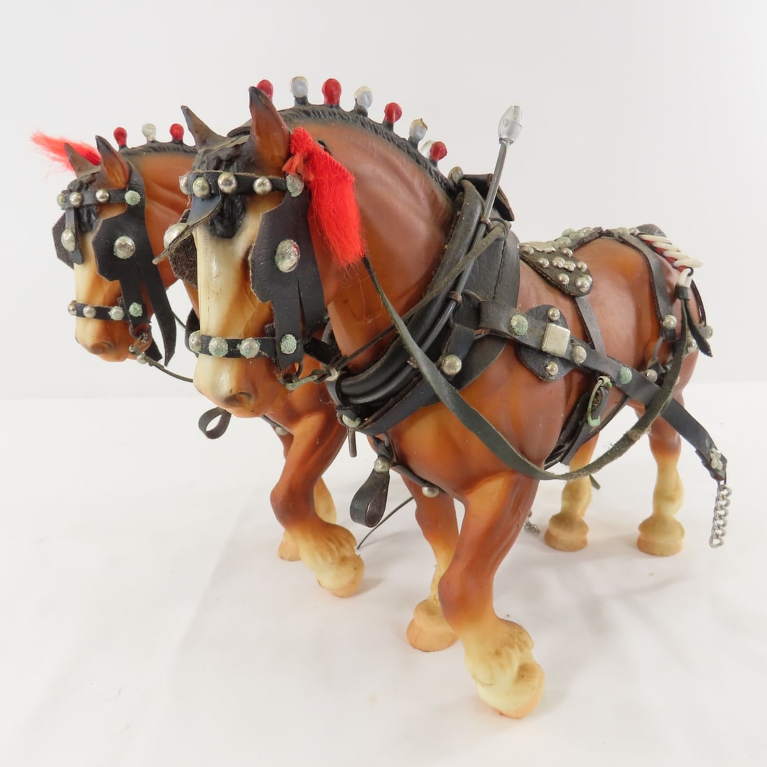 Custom Wood Bob Sled Wagon with 2 Horse Team - 14