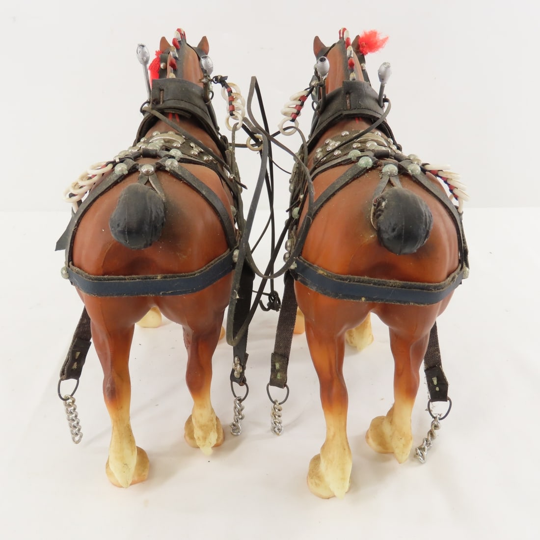 Custom Wood Bob Sled Wagon with 2 Horse Team - 17
