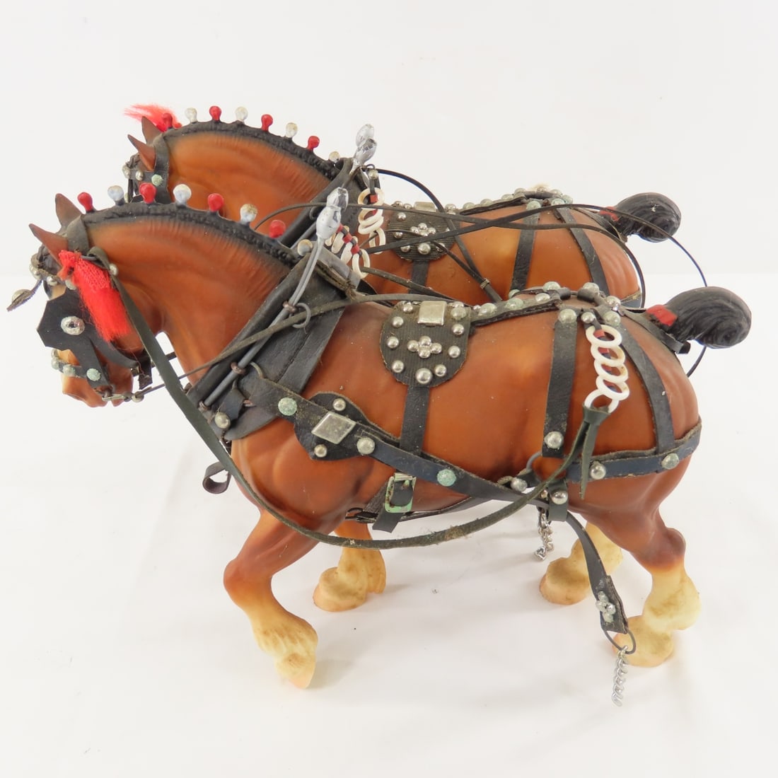 Custom Wood Bob Sled Wagon with 2 Horse Team - 18