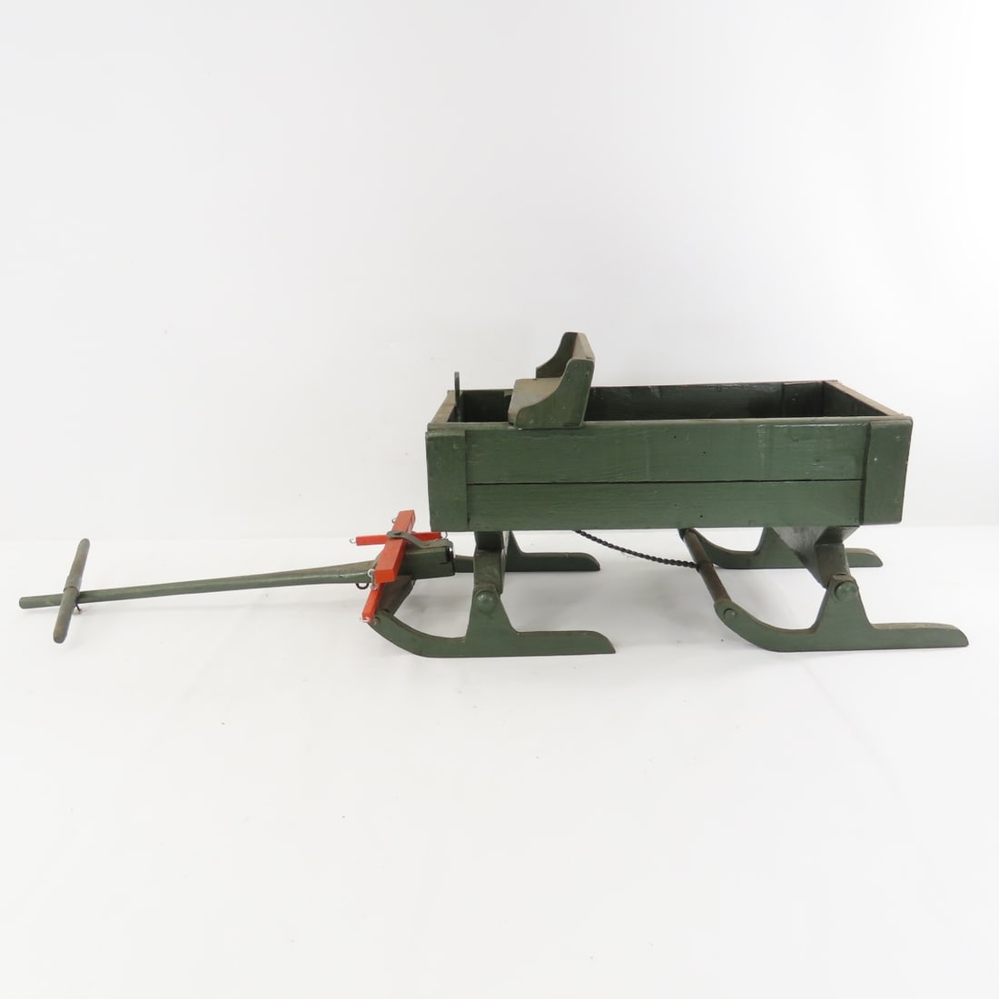 Custom Wood Bob Sled Wagon with 2 Horse Team - 5