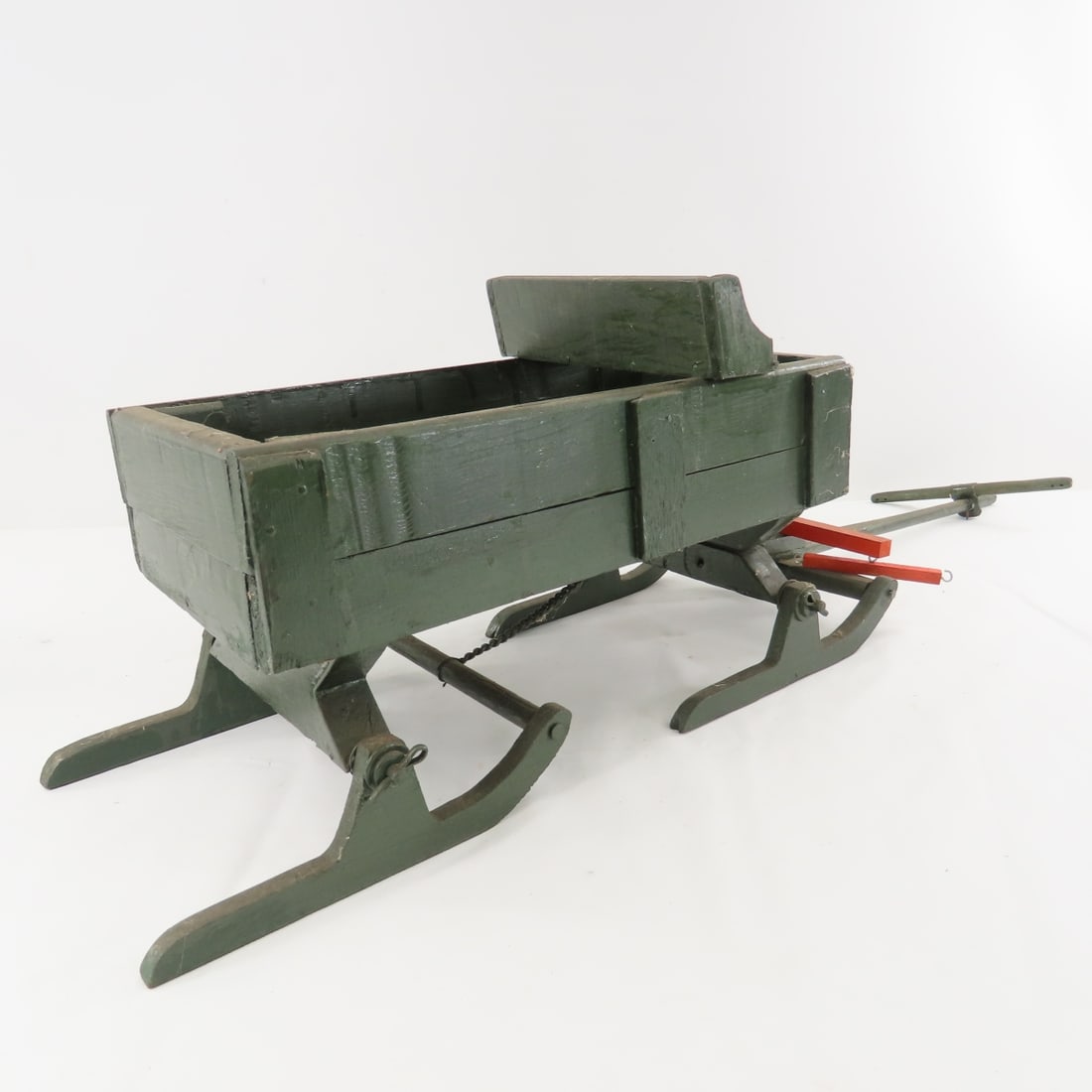 Custom Wood Bob Sled Wagon with 2 Horse Team - 8