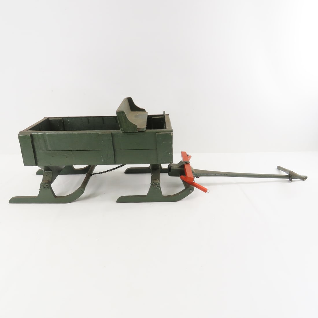 Custom Wood Bob Sled Wagon with 2 Horse Team - 9