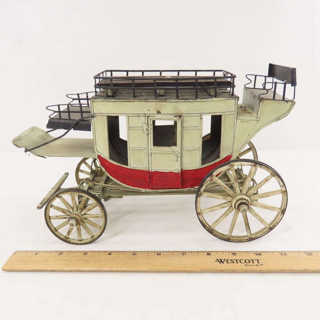 Metal Stage Coach Model with Cast Iron Horses - 2