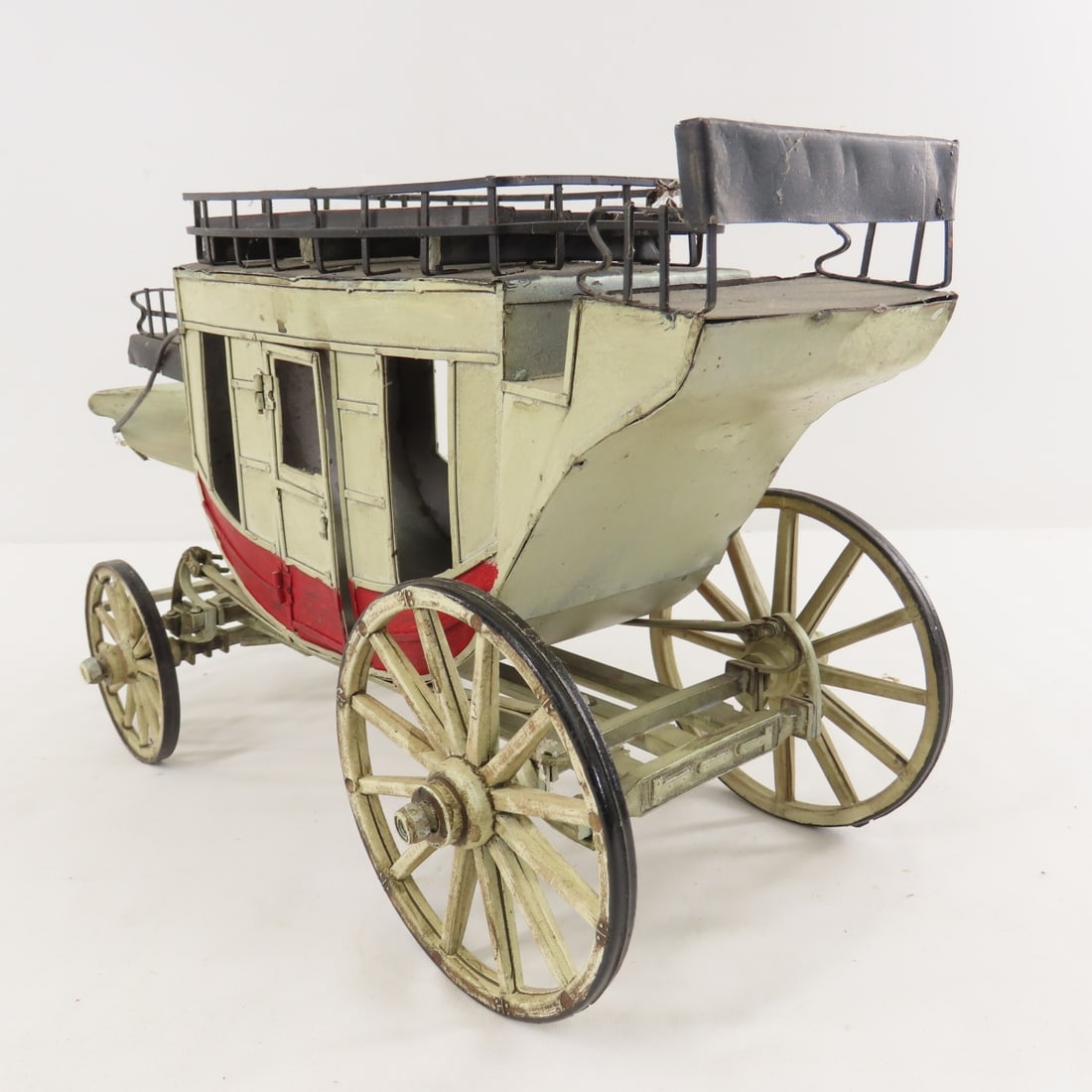 Metal Stage Coach Model with Cast Iron Horses - 3