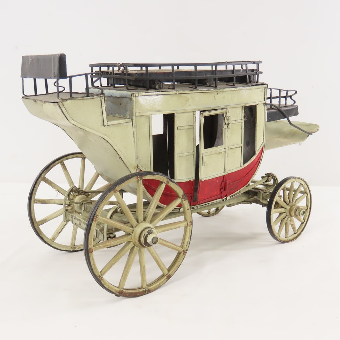 Metal Stage Coach Model with Cast Iron Horses - 5