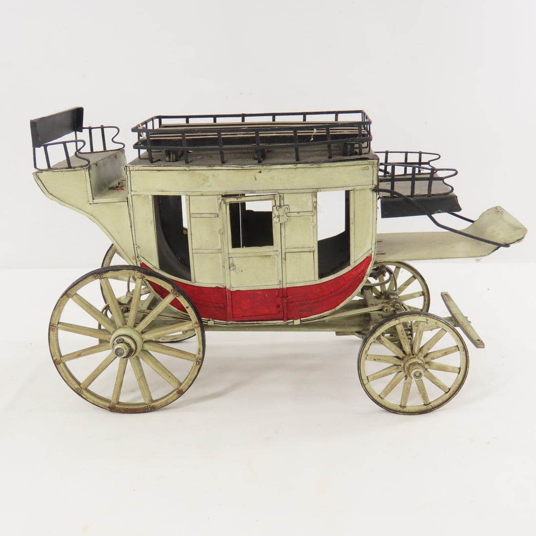 Metal Stage Coach Model with Cast Iron Horses - 6