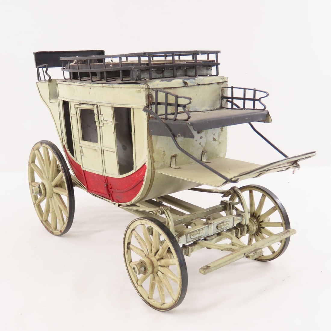 Metal Stage Coach Model with Cast Iron Horses - 7