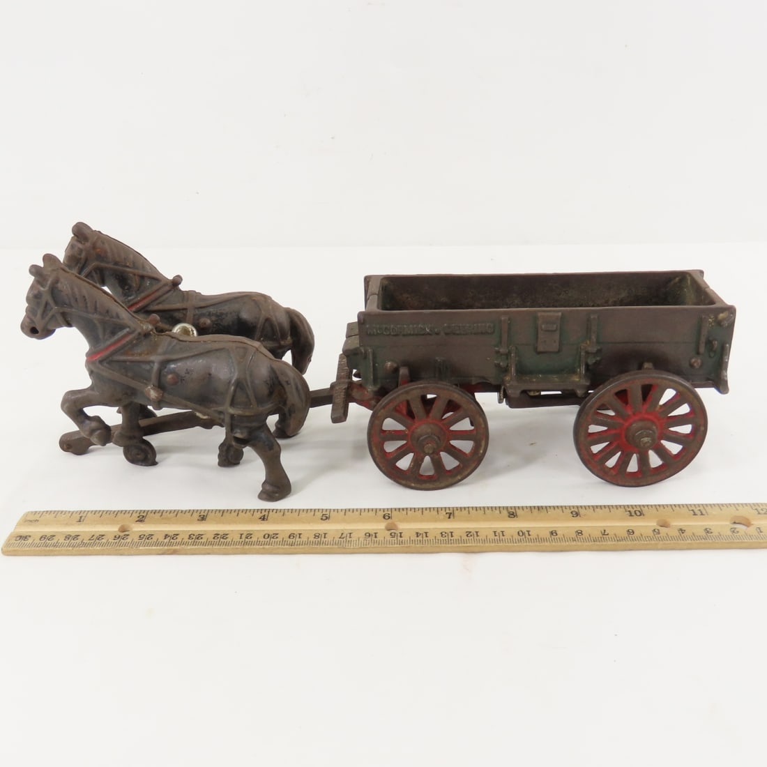 Arcade Cast Iron McCormick-Deering 2 Horse Wagon - 2