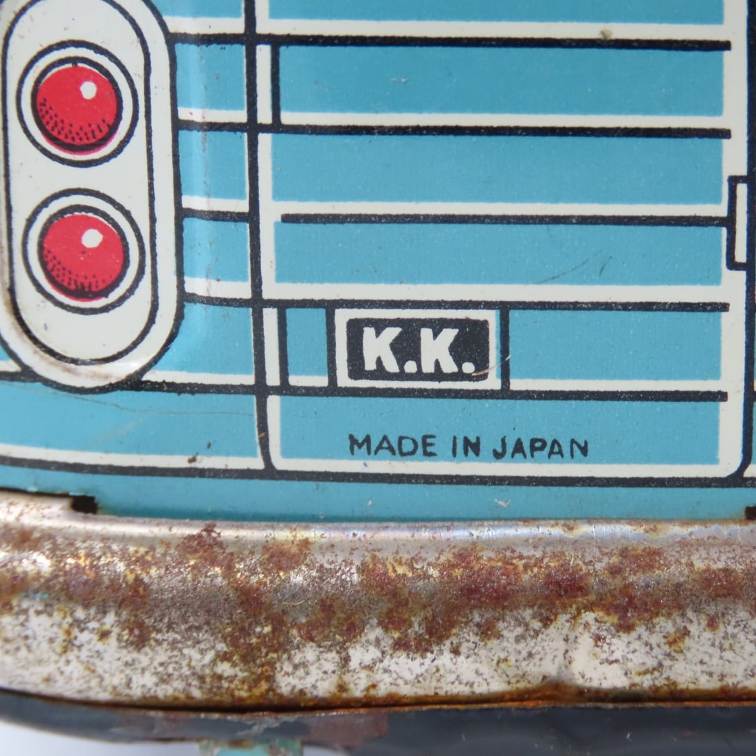 KK Japan Tin Litho Greyhound Bus & Alps Truck - 11