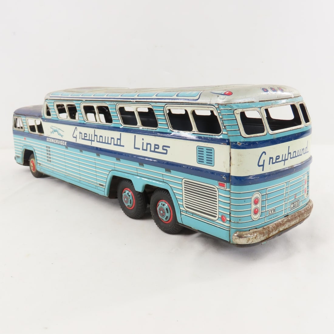 KK Japan Tin Litho Greyhound Bus & Alps Truck - 3