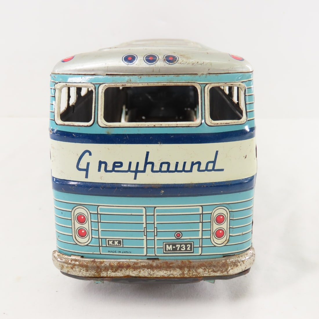 KK Japan Tin Litho Greyhound Bus & Alps Truck - 4