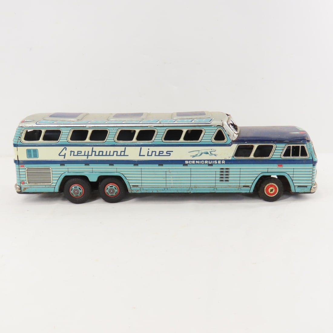 KK Japan Tin Litho Greyhound Bus & Alps Truck - 6