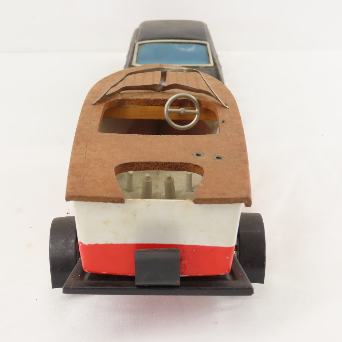 Japan Tin Litho Friction Car & Mr. Wish III Boat - 4