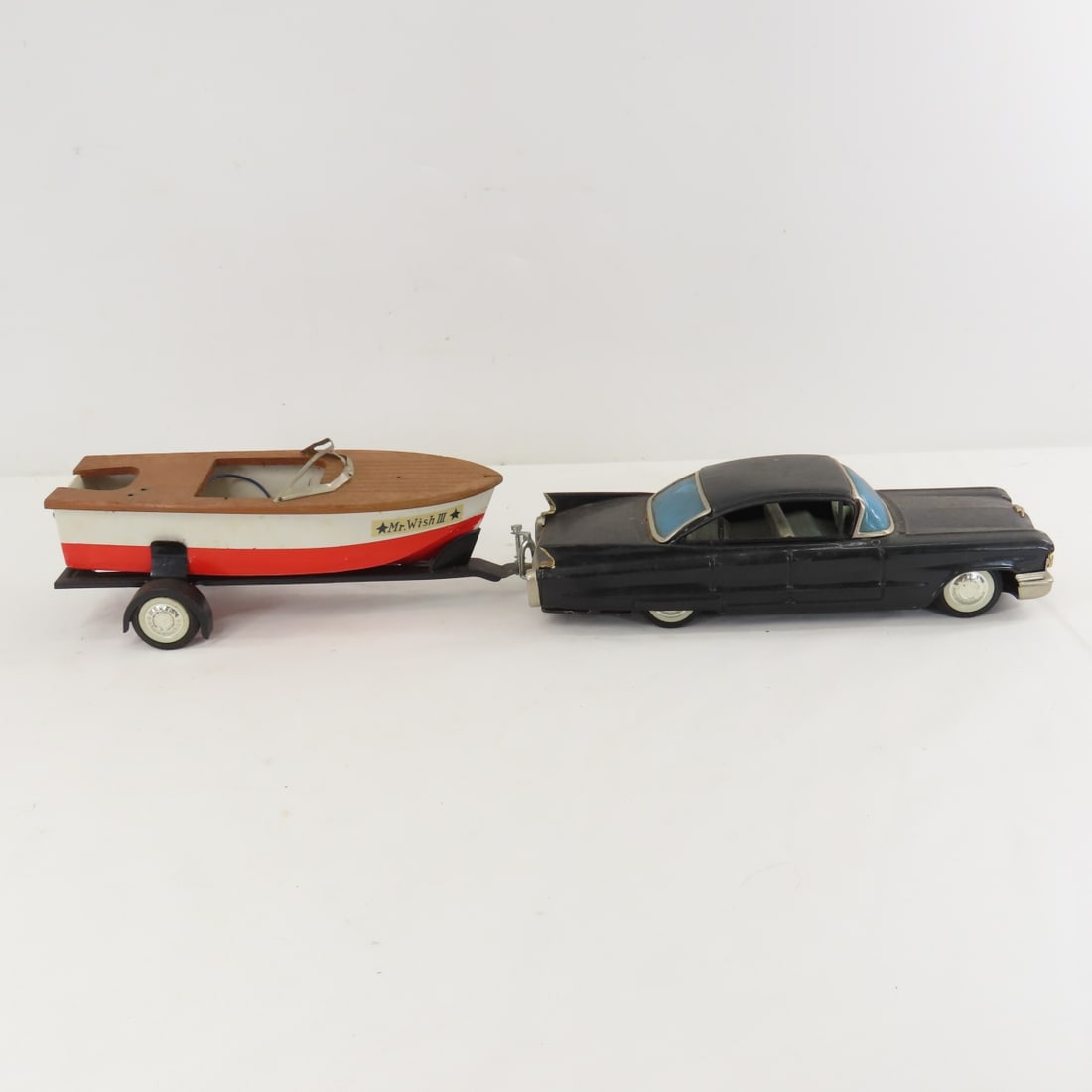 Japan Tin Litho Friction Car & Mr. Wish III Boat - 6