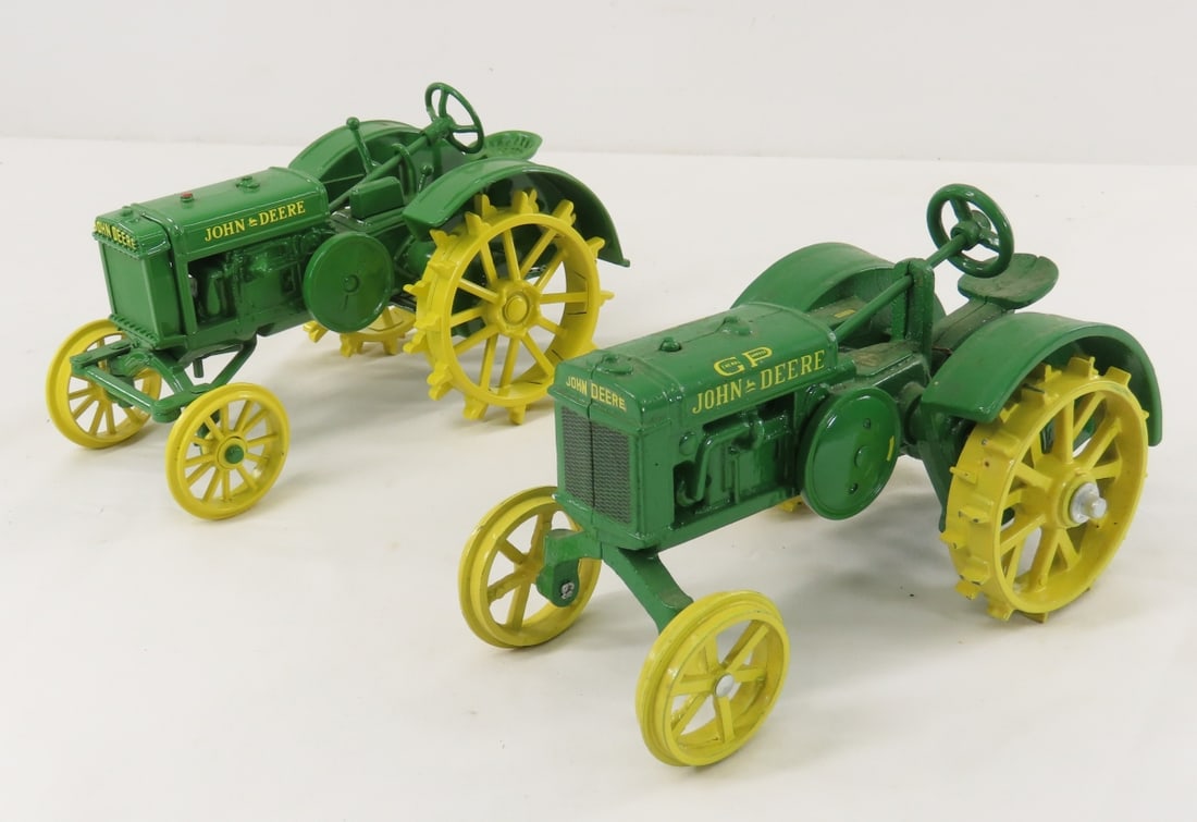 ERTL & JLE Scale Models John Deere GP Tractors: ERTL & JLE Scale Models John Deere GP Tractors - ERTL 1999 Two-Cylinder Grand Opening and stamped 1113 1/16 diecast, JLE has hang tag and is cast metal, LOT SIZE: 9x8x5" 4 LBS All information and