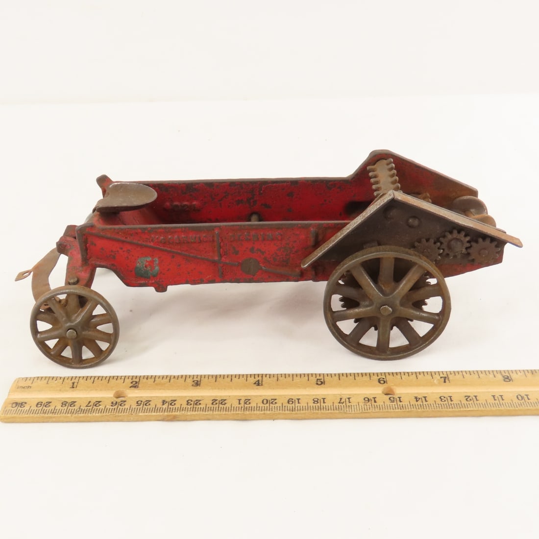 2 Arcade Cast Iron Horse Drawn MD Manure Spreaders - 2