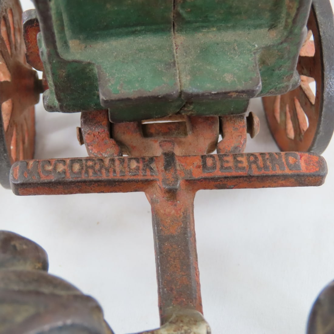 2 Arcade Cast Iron Farm Wagons & 2 Horses - 12